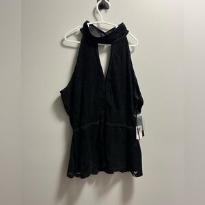 Guess Black Lace Halter Blouse